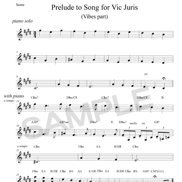 Song for Vic Juris - sheet music